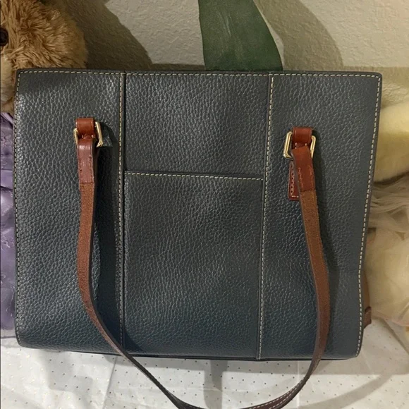 Dooney & Bourke Gray and Brown Tote Bag - Picture 2 of 4